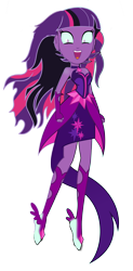 Size: 1952x3981 | Tagged: safe, artist:magister39, edit, imported from derpibooru, sci-twi, twilight sparkle, equestria girls, friendship games, alternate hairstyle, clothes, dress, female, fist, inkscape, midnight sparkle, necklace, open mouth, simple background, solo, transparent background, vector