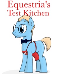 Size: 1041x1328 | Tagged: safe, imported from derpibooru, oc, oc only, america's test kitchen, apron, bowtie, chris kimball, clothes, couldn't think of a good cutie mark, glasses, solo