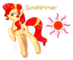 Size: 860x714 | Tagged: safe, artist:faeizumine, imported from derpibooru, sunshimmer, crystal pony, pony, cutie mark, female, g3, solo