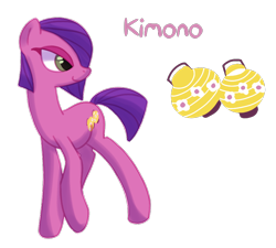 Size: 810x730 | Tagged: safe, artist:faeizumine, imported from derpibooru, kimono, cutie mark, female, g3, solo