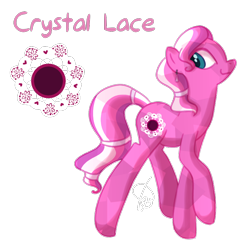 Size: 784x786 | Tagged: safe, artist:faeizumine, imported from derpibooru, crystal lace, oc, oc only, crystal pony, pony, cutie mark, female, g3, looking back, solo