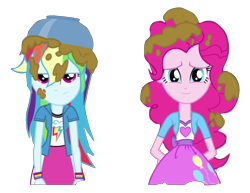 Size: 1255x967 | Tagged: safe, artist:abtoons, edit, imported from derpibooru, screencap, pinkie pie, rainbow dash, equestria girls, rainbow rocks, cropped