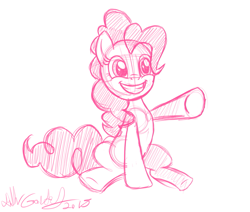 Size: 1141x969 | Tagged: safe, artist:nickdallas, imported from derpibooru, pinkie pie, female, monochrome, sketch, solo