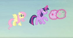 Size: 1920x995 | Tagged: safe, imported from derpibooru, screencap, fluttershy, twilight sparkle, alicorn, pony, the hooffields and mccolts, adorkable, animation error, apple, book, cute, dork, duo, female, food, mare, pegasus wings, pumpkin, saddle bag, twilight sparkle (alicorn)