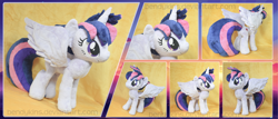 Size: 1024x439 | Tagged: safe, artist:bendykins, imported from derpibooru, twilight sparkle, alicorn, pony, alternate hairstyle, irl, photo, plushie, punklight sparkle, twilight sparkle (alicorn)