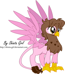 Size: 1024x1173 | Tagged: safe, artist:shinta-girl, imported from derpibooru, oc, oc only, oc:shinta pony, griffon, griffonized, solo, species swap