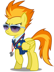 Size: 3747x5000 | Tagged: safe, artist:dashiesparkle, imported from derpibooru, spitfire, pegasus, pony, wonderbolts academy, .svg available, absurd resolution, clothes, drill sergeant, female, inkscape, mare, necktie, ponyscape, raised hoof, show accurate, simple background, solo, sunglasses, transparent background, uniform, vector, whistle, whistle necklace, wonderbolts dress uniform