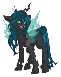 Size: 1024x1309 | Tagged: safe, artist:twisted-sketch, imported from derpibooru, queen chrysalis, changeling, changeling queen, crown, female, jewelry, open mouth, regalia, solo, watermark