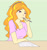 Size: 1280x1374 | Tagged: safe, artist:jonfawkes, imported from derpibooru, adagio dazzle, human, equestria girls, adoragio, alternate hairstyle, cleavage, commission, cute, eye clipping through hair, eyebrows, eyebrows visible through hair, female, humanized, music, paper, pen, solo, straight hair, thinking, writing