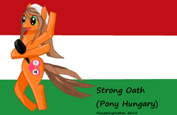 Size: 1468x956 | Tagged: safe, artist:pioneeringauthor, imported from derpibooru, oc, oc only, pony, hungary, nation ponies, ponified, solo