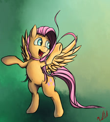 Size: 900x1000 | Tagged: safe, artist:miokomata, imported from derpibooru, fluttershy, pony, bipedal, female, open mouth, signature, solo