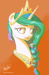 Size: 3300x5100 | Tagged: safe, artist:ceehoff, imported from derpibooru, princess celestia, alternate hairstyle, braid, female, portrait, solo