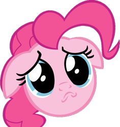 Size: 831x881 | Tagged: safe, artist:rainbro41, imported from derpibooru, pinkie pie, pony, a friend in deed, cute, diapinkes, female, mare, portrait, simple background, solo, transparent background, vector