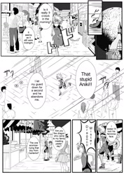 Size: 1002x1417 | Tagged: safe, artist:0ryomamikado0, imported from derpibooru, apple bloom, spike, anthro, human, comic:doki doki harmony, comic, gratuitous japanese, humanized, manga, monochrome