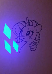 Size: 907x1280 | Tagged: safe, artist:dilandau203, imported from derpibooru, rarity, pony, unicorn, cutie mark, female, glow, glowing, mare, solo, traditional art