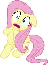 Size: 4463x6000 | Tagged: safe, artist:slb94, imported from derpibooru, fluttershy, scare master, absurd resolution, d:, female, scared, shocked, simple background, solo, transparent background, vector