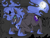 Size: 1300x1000 | Tagged: safe, artist:violise, imported from derpibooru, nightmare moon, drool, female, forest, grin, mare in the moon, moon, solo, statue, wip