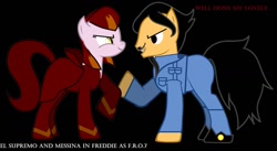 Size: 1209x661 | Tagged: artist needed, source needed, safe, imported from derpibooru, pony creator, context is for the weak, cute, el supremo, freddie as f.r.o.7., messina