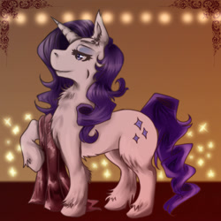 Size: 1500x1500 | Tagged: safe, artist:ariasolarena, imported from derpibooru, rarity, chest fluff, female, fluffy, solo, unshorn fetlocks