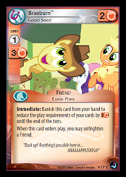 Size: 358x500 | Tagged: safe, imported from derpibooru, applejack, braeburn, fluttershy, rarity, ccg, enterplay, high magic