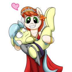 Size: 1100x1100 | Tagged: safe, artist:khorme, imported from derpibooru, oc, oc only, oc:p.o.n.e., oc:ultramare, earth pony, clothes, dress, heart, marriage, necktie, smiling, starboarding, suit, unrequited, wedding, wedding dress