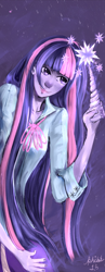 Size: 900x2325 | Tagged: safe, artist:philota, imported from derpibooru, twilight sparkle, equestria girls, female, horn, solo