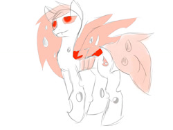 Size: 1024x768 | Tagged: safe, artist:rednorth, imported from derpibooru, oc, oc only, oc:red-north, changeling, changelingified, female, red changeling, solo, species swap