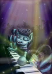 Size: 3508x4961 | Tagged: safe, artist:dinodraketakethecake, imported from derpibooru, coloratura, the mane attraction, musical instrument, piano, rara, singing, solo focus