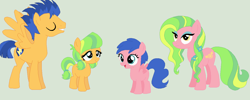 Size: 1204x480 | Tagged: safe, artist:deppressedunicorn, imported from derpibooru, flash sentry, lemon zest, oc, equestria girls, friendship games, equestria girls ponified, family, female, lemonzentry, male, offspring, parent:flash sentry, parent:lemon zest, parents:lemonzentry, ponified, shipping, straight