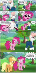 Size: 970x1934 | Tagged: safe, artist:kturtle, edit, imported from derpibooru, screencap, applejack, pinkie pie, svengallop, oc, oc:kinky turtle, anthro, the mane attraction, anthro oc, comic, non-mlp oc, screencap comic, svenabuse