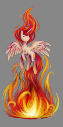 Size: 405x810 | Tagged: safe, artist:cosmalumi, artist:its-gloomy, imported from derpibooru, oc, oc only, oc:amber flicker, alicorn, pony, alicorn oc, fire