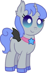 Size: 479x741 | Tagged: safe, artist:starryoak, imported from derpibooru, oc, oc only, oc:cassiopeia, alicorn, bat pony, bat pony alicorn, pony, alicorn oc, baby, offspring, parent:oc:conquest, parent:princess luna, parents:canon x oc, simple background, solo, transparent background