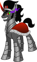 Size: 3005x5001 | Tagged: safe, artist:salemcat, imported from derpibooru, king sombra, pony, unicorn, evil grin, grin, male, simple background, smiling, solo, stallion, transparent background, vector