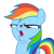 Size: 1000x1000 | Tagged: safe, artist:wubmacawda, imported from derpibooru, rainbow dash, pony, crusaders of the lost mark, arin hanson face, double chin, faic, female, meme, solo