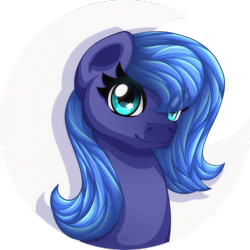 Size: 1024x1024 | Tagged: safe, artist:daydream-fighter, imported from derpibooru, princess luna, female, filly, missing horn, solo, woona