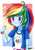 Size: 2480x3508 | Tagged: safe, artist:kateychazuu, imported from derpibooru, rainbow dash, equestria girls, 2015, clothes, cute, female, fist pump, jacket, photoshop, signature, skirt, solo, wacom, wristband