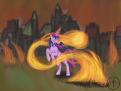 Size: 1200x900 | Tagged: safe, artist:adalbertus, imported from derpibooru, twilight sparkle, fanfic art, upheaval