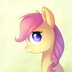 Size: 1024x1024 | Tagged: safe, artist:ghst-qn, imported from derpibooru, oc, oc only, oc:rosaline, earth pony, pony, abstract background, colored pupils, profile, smiling, solo