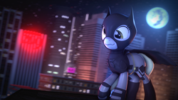 Size: 3840x2160 | Tagged: safe, artist:giz sh, imported from derpibooru, derpy hooves, pegasus, pony, 3d, 3d model, batman, batmare, crossover, female, mare, solo, source filmmaker