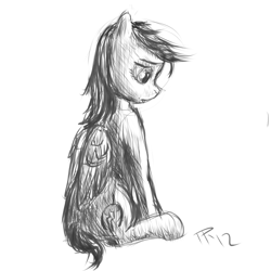 Size: 900x900 | Tagged: safe, artist:juleppony, imported from derpibooru, scootaloo, fallout equestria, branding, dashite, female, grayscale, monochrome, solo