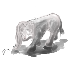 Size: 1024x768 | Tagged: safe, artist:juleppony, imported from derpibooru, oc, oc only, oc:boo, fallout equestria, fallout equestria: project horizons, grayscale, monochrome