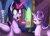 Size: 1321x956 | Tagged: safe, artist:exelzior, imported from derpibooru, starlight glimmer, twilight sparkle, alicorn, pony, the cutie re-mark, bedroom eyes, duo, female, implied magical lesbian spawn, lesbian, levitation, magic, mare, oh crap, open mouth, pregnancy test, pregnant, shipping, shocked, smirk, smug, smuglight glimmer, sweat, telekinesis, tongue out, twilight sparkle (alicorn), twistarlight, wide eyes