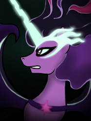 Size: 600x802 | Tagged: safe, artist:pinkamenascratch, imported from derpibooru, sci-twi, twilight sparkle, pony, equestria girls, friendship games, equestria girls ponified, female, midnight sparkle, ponified, solo