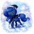 Size: 2000x2000 | Tagged: safe, artist:solar-claw, imported from derpibooru, princess luna, clothes, female, hat, scarf, snow, snowfall, solo