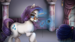 Size: 2560x1440 | Tagged: safe, artist:missantura, imported from derpibooru, rarity, pony, female, solo