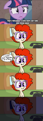 Size: 1280x3600 | Tagged: safe, artist:tjpones, imported from derpibooru, twilight sparkle, twist, alicorn, earth pony, pony, the cutie re-mark, cheek fluff, comic, ear fluff, female, filly, floppy ears, hilarious in hindsight, implied apple bloom, mare, night, phone, sad, speech bubble, telephone, twilight sparkle (alicorn), waiting, woobie