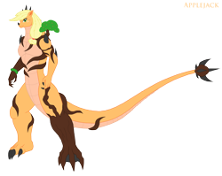 Size: 2518x2000 | Tagged: safe, artist:pyrus-leonidas, imported from derpibooru, applejack, kaiju, female, kaijufied, simple background, solo, species swap, transparent background, tree