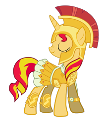 Size: 1812x2160 | Tagged: safe, artist:sikander, imported from derpibooru, sunset shimmer, pony, unicorn, scare master, armor, clothes, costume, costume swap, female, galea, nightmare night, nightmare night costume, nose wrinkle, roman, simple background, solo, transparent background, vector