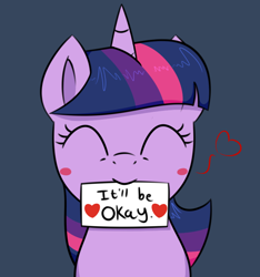 Size: 750x800 | Tagged: safe, artist:notenoughapples, imported from derpibooru, twilight sparkle, blushing, bust, cute, eyes closed, female, floating heart, heart, mouth hold, portrait, positive ponies, smiling, solo, twiabetes