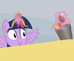 Size: 542x447 | Tagged: safe, imported from derpibooru, twilight sparkle, alicorn, pony, big crown thingy, element of magic, evil, exploitable meme, female, kinder egg, mare, meme, pure unfiltered evil, solo, spilled milk, trash can, twilight sparkle (alicorn), twilight's kinder egg, wings